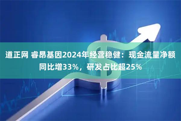 道正网 睿昂基因2024年经营稳健：现金流量净额同比增33%，研发占比超25%