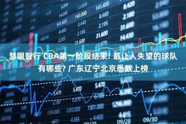 慧眼智行 CBA第一阶段结束! 最让人失望的球队有哪些? 广东辽宁北京悉数上榜